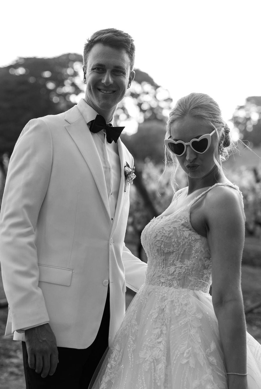 Kye and Ashlee in the Hudith Gown