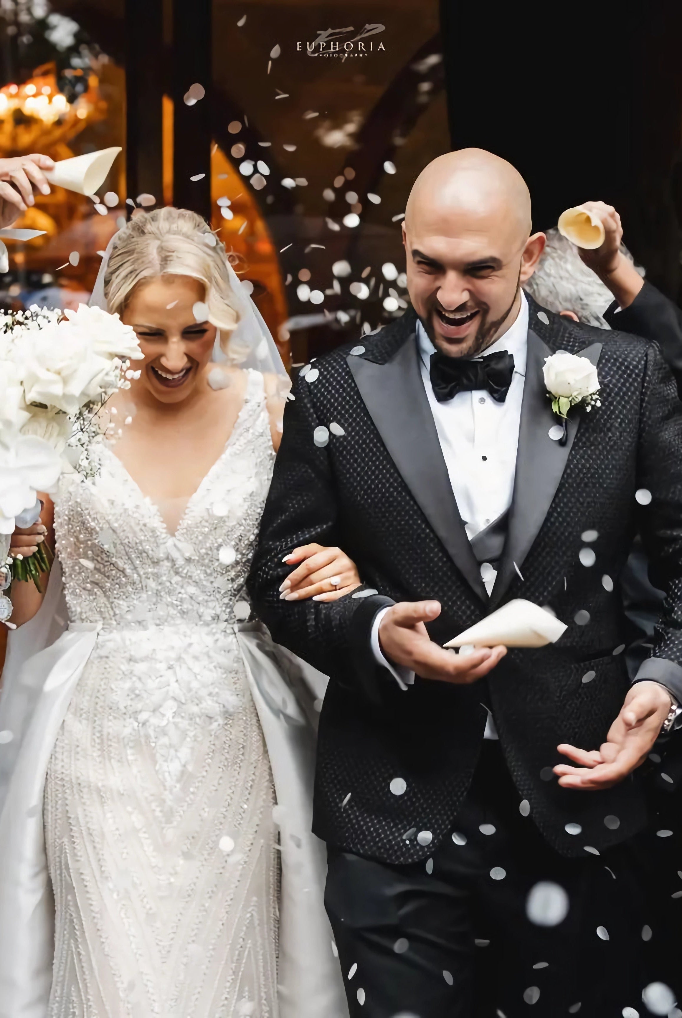 Themi and Spiroula in the Custom Couture: A Timeless Church Wedding