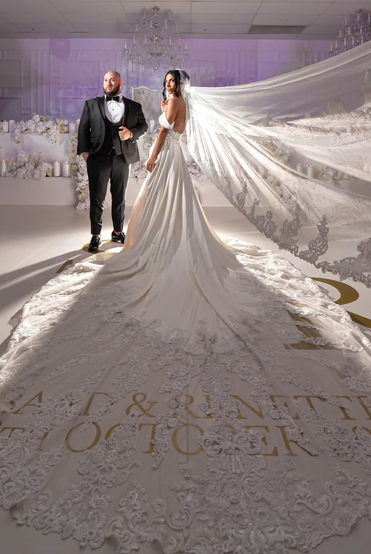 Saad and Renette in the Custom Gown