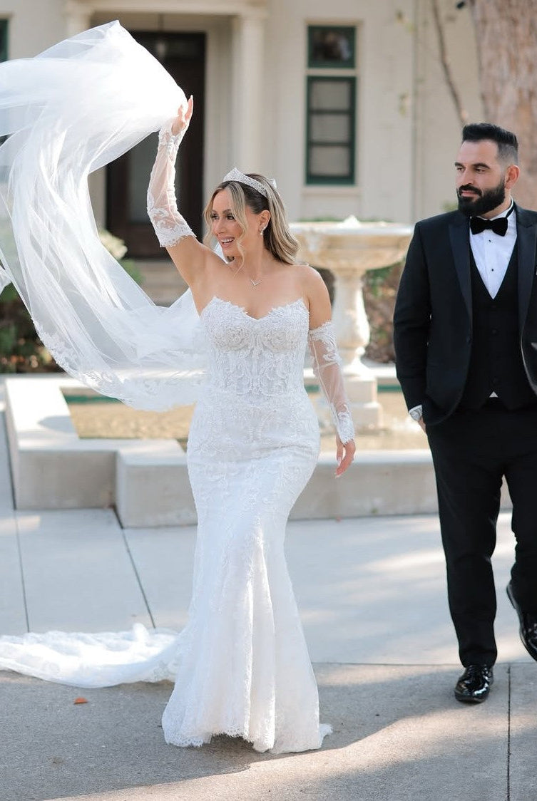 Garo and Lilian in the Custom Meem Gown