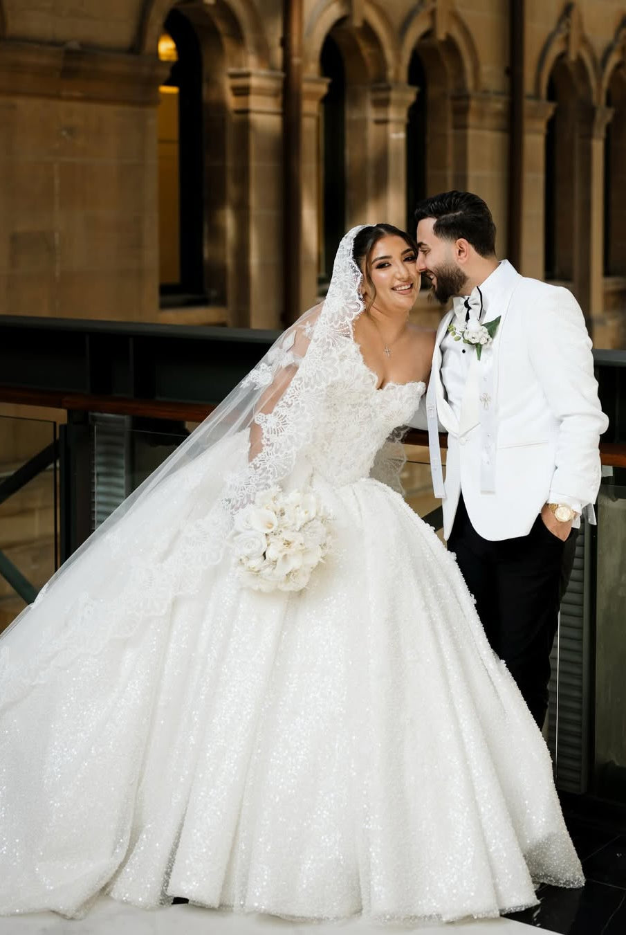 Fadi and Erini in the Custom Gown