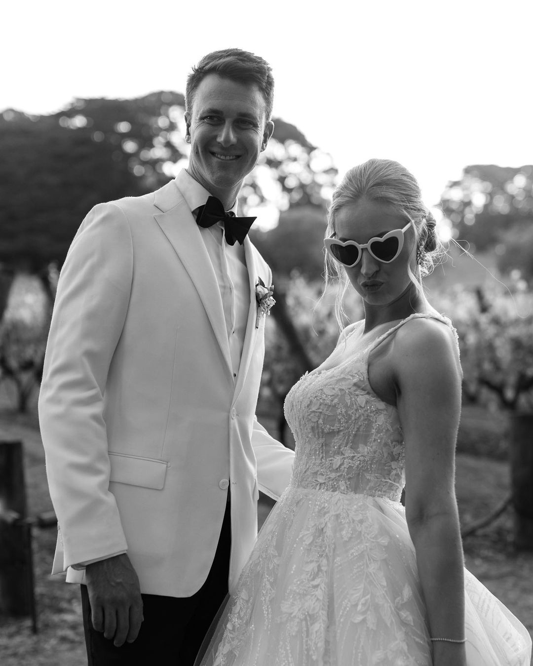 Kye and Ashlee in the Hudith Gown