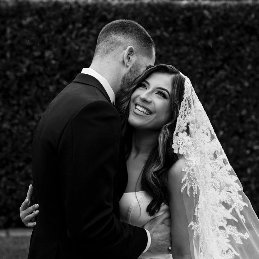 Nic and Alison in the Hailey Gown