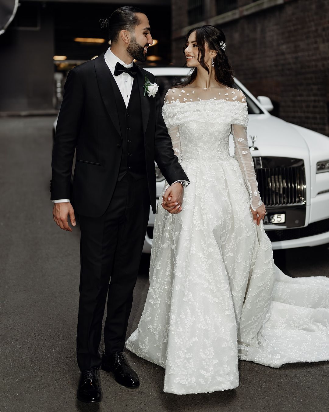 Ali and Batoul in the Custom Gown