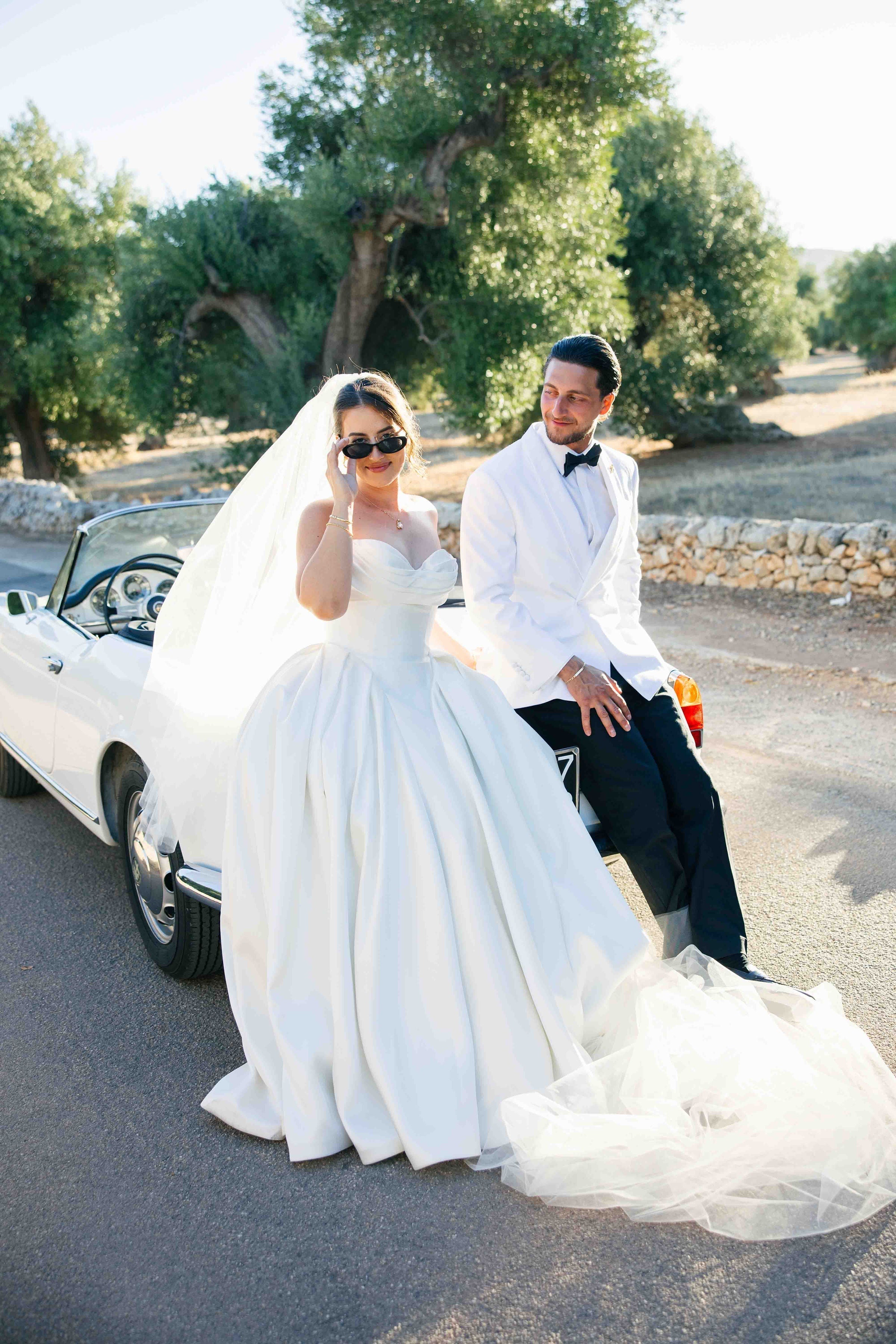 Phil and Bella in the Ivana Gown