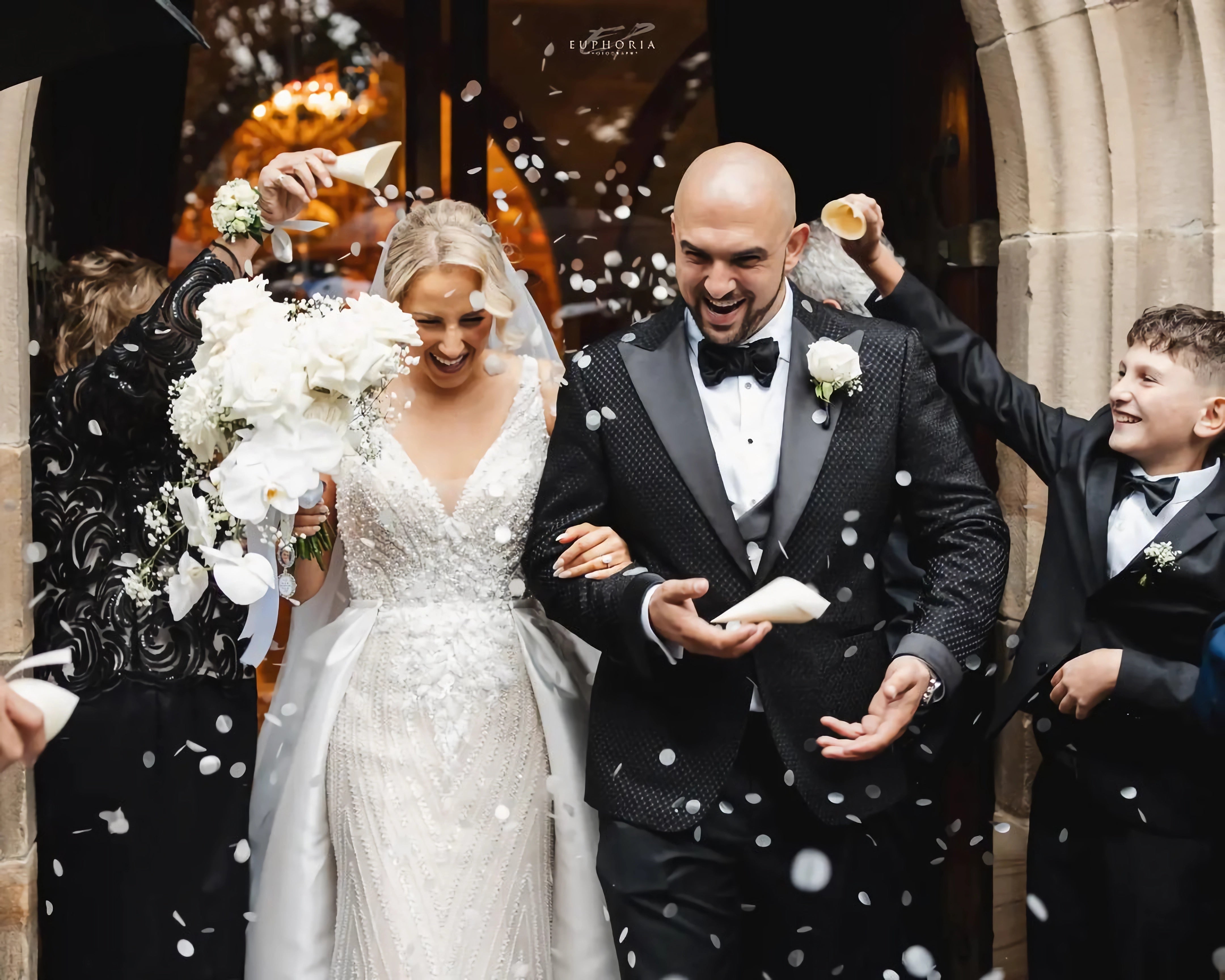 Themi and Spiroula in the Custom Couture: A Timeless Church Wedding