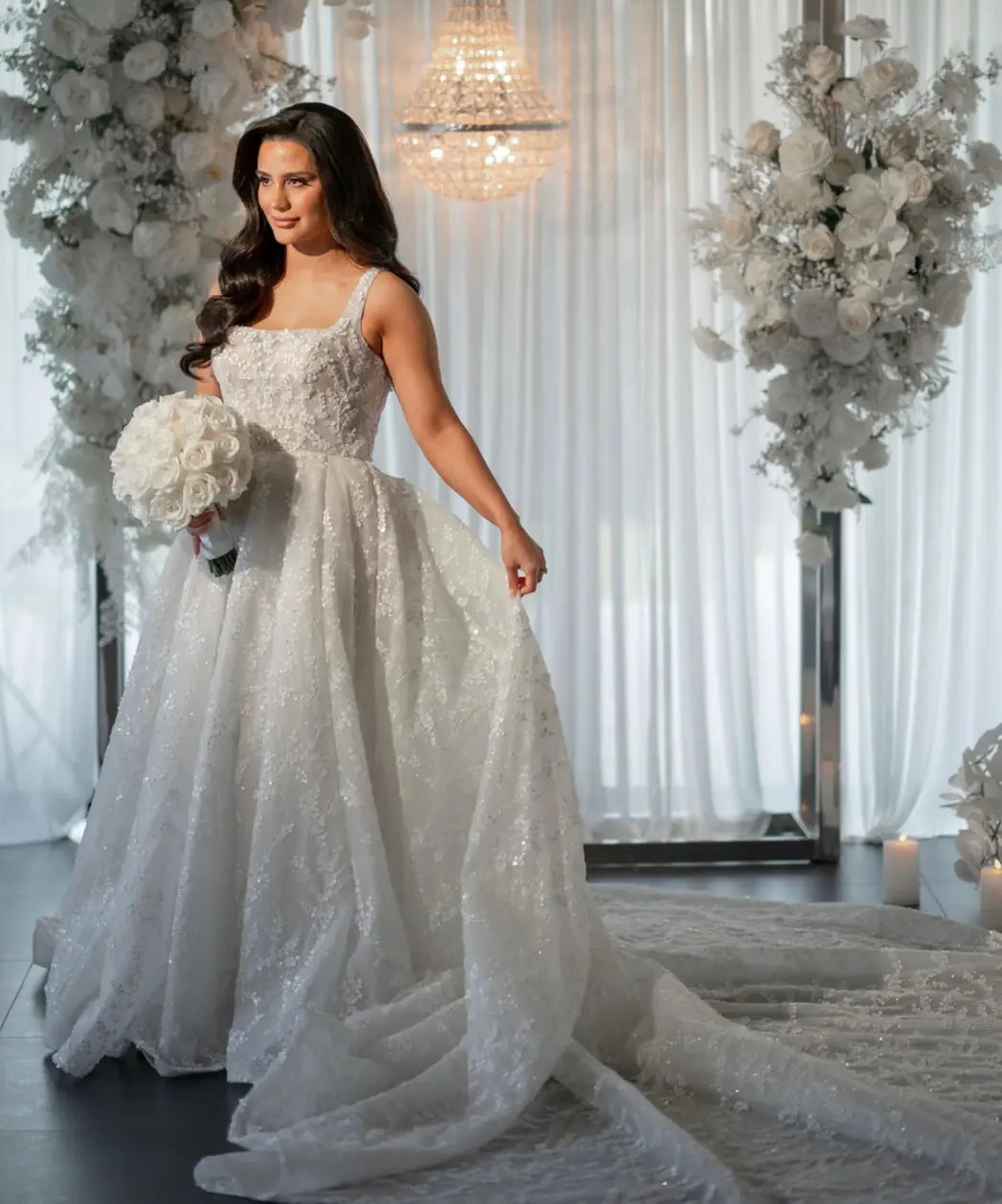 Arian in the Custom Jennifer Gown