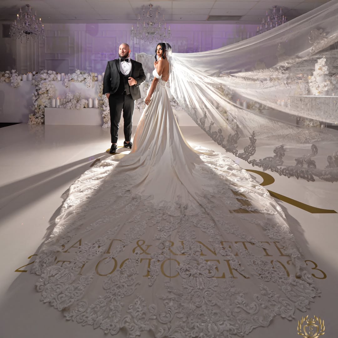 Saad and Renette in the Custom Gown