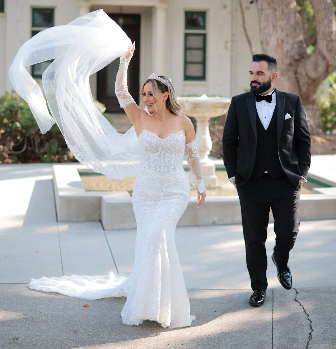 Garo and Lilian in the Custom Meem Gown