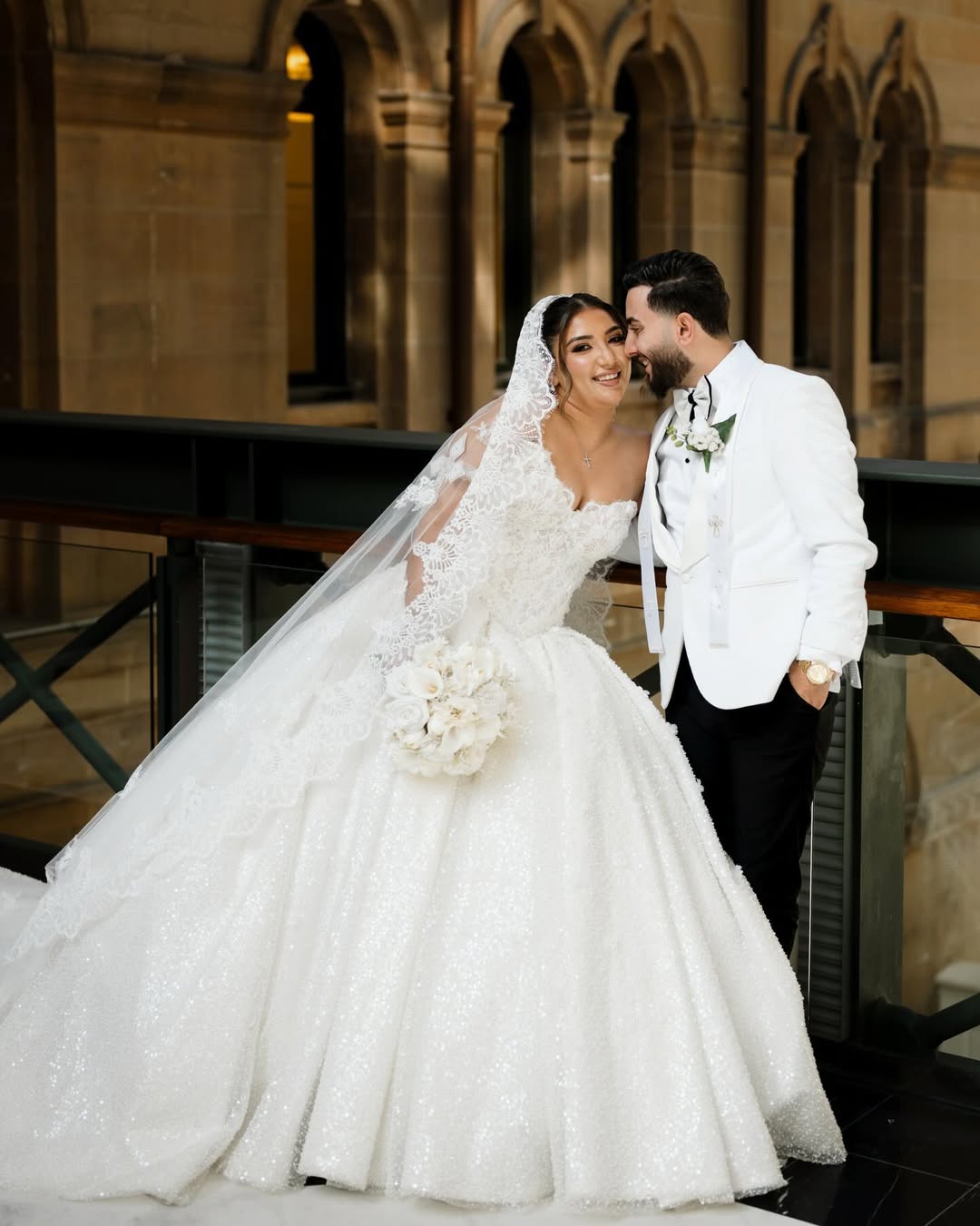 Fadi and Erini in the Custom Gown